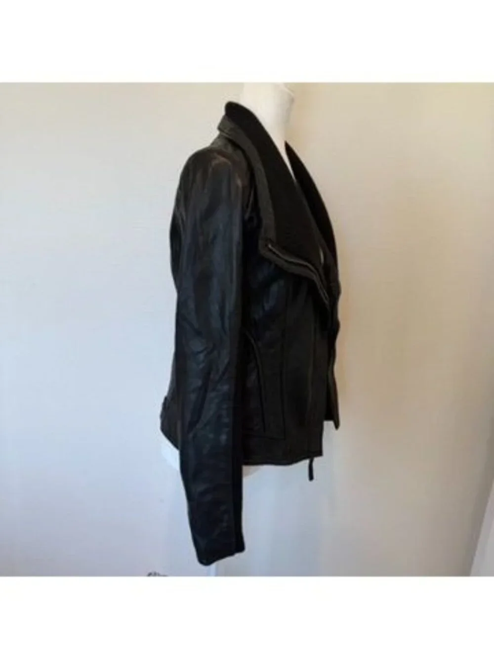 Michael Kors Black Leather Moto Jacket Size XS